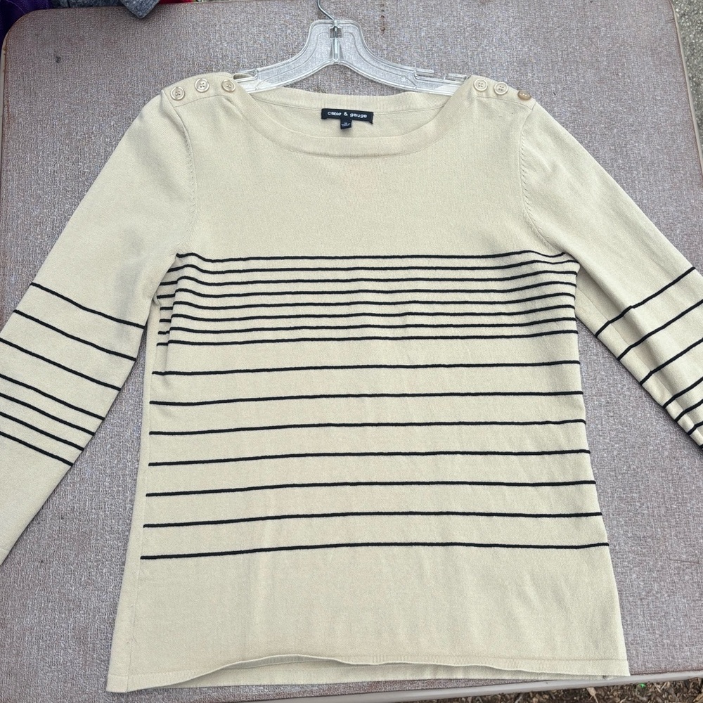 cable & gauge striped sweater